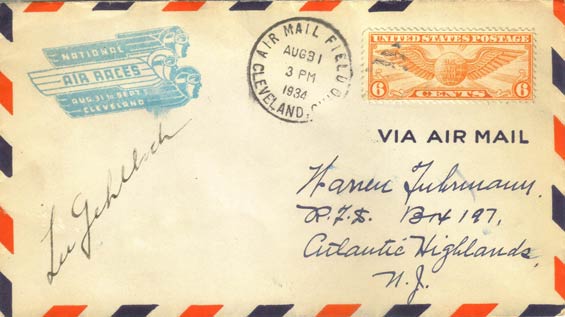 U.S. Postal Cachet, August 31, 1934 (Source: Staines)