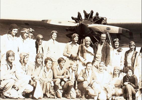 Art Goebel and Female Aviators (Source: SDAM)