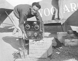 Goebel Loads Radio Equipment, 1929
