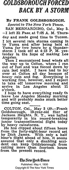 The New York Times, May 4, 1930 (Source: NYT)