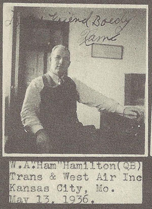 Walter A. Hamilton, Kansas City, MO, May 13, 1936 (Source: Boedy's Album)