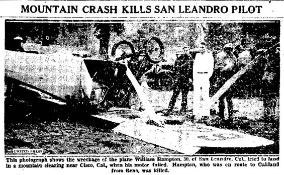 William Hampton Crash Scene, November 2, 1932 (Source: Gerow)
