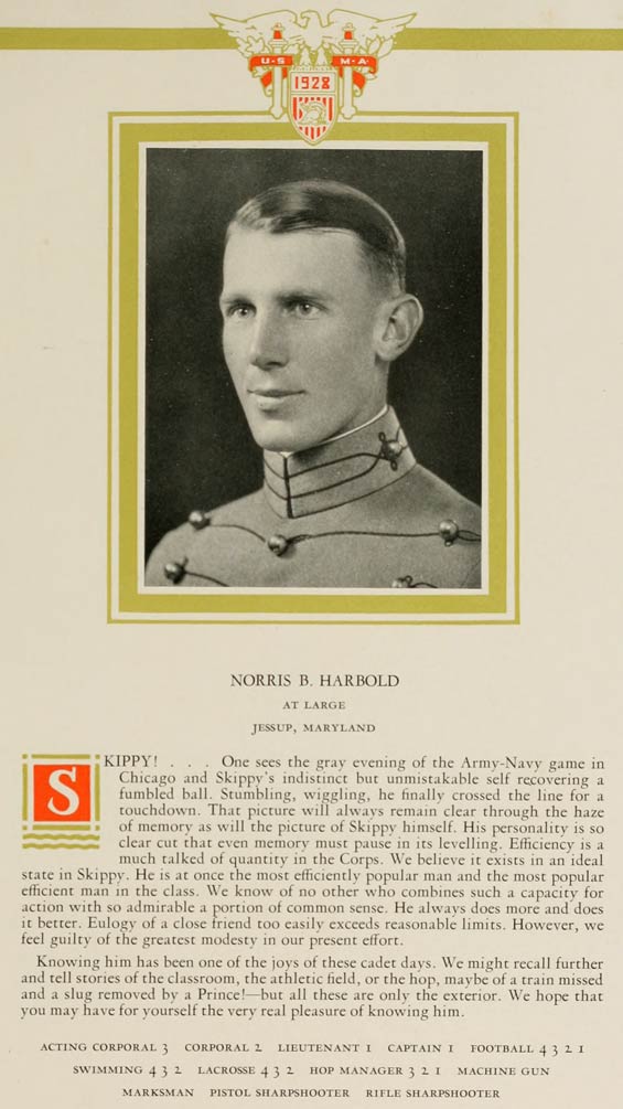 Norris B. Harbold, USMA, 1928 (Source: Woodling)