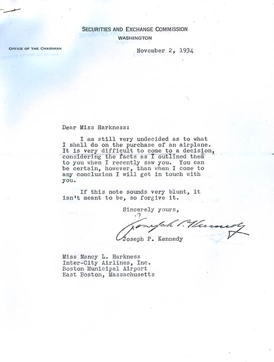 Letter from Joseph P. Kennedy 