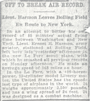 Record Attempt, ca. 1919