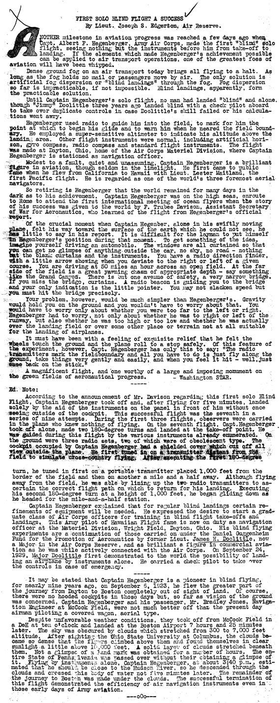 Air Corps Newsletter, May 28, 1932 (Source: Web)