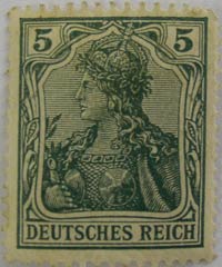 Deutsches Reich Postage Stamp, 1919 (Source: Bolle)