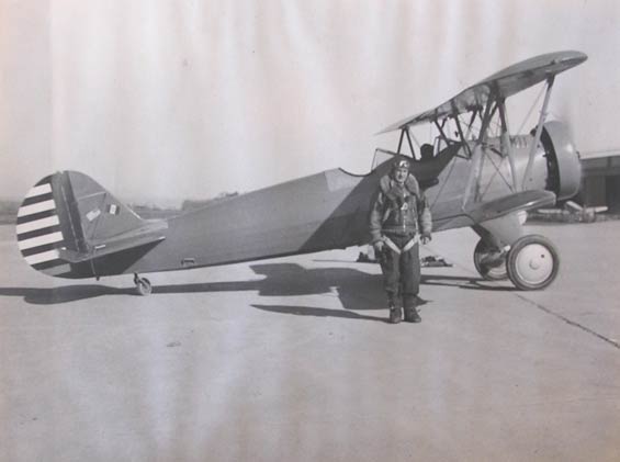 Undated Photo Of Jack C. Hodgson Ca. 1937-1940. The Airplane Is A Consolidated PT-11 Or PT-12 [Does Anyone Know?] That Was Used By Jack During His Tour Of Duty At The US Embassy In Rome (Source: Hodgson Family via Woodling)