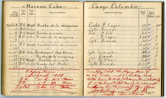 Page From Third Logbook, Cuba, August 1928 (Source: Hodgson Family via Woodling)