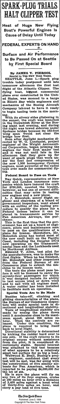 The New York Times, June 2, 1938 (Source: NYT)