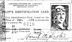 F.M. Johnston's Pilot Certificate