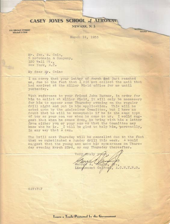 Letter, March 14, 1933 (Source: Staines)