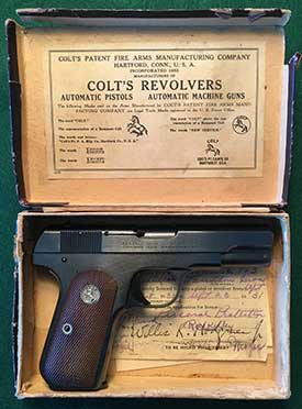 Colt Automatic Pistol Owned by R.B. Keeley, Ca. 1930 (Source: Site Visitor)