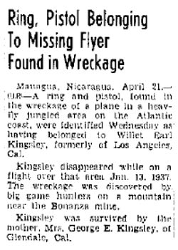 Unsourced News Article, Kingsley Artifacts Found, April, 1948 (Source: Woodling)