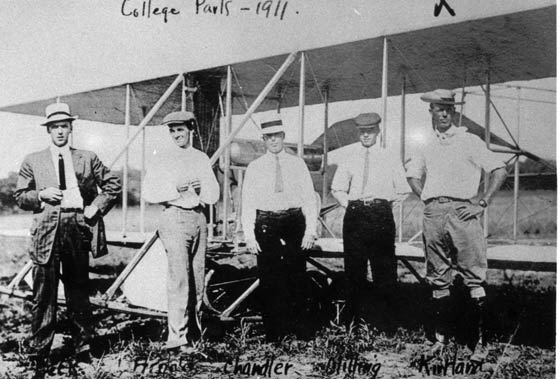 Beck, H.H. "Hap" Arnold, Chandler, Thomas Milling and Roy C. Kirtland, College Park, MD, 1911 (Source: Watson)