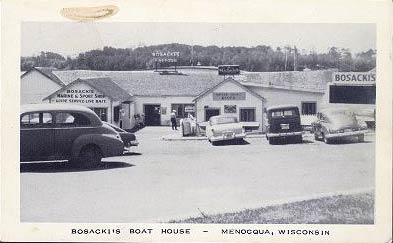 Bosacki's Boat House, Lake Minoqua, Ca. Mid-1950s (Source: Visitor) 