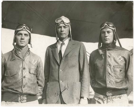 Frank O'Beirne, Charles Lindbergh & F.N. Kivette, August 30, 1929, Cleveland, OH (Source: Web via Woodling)