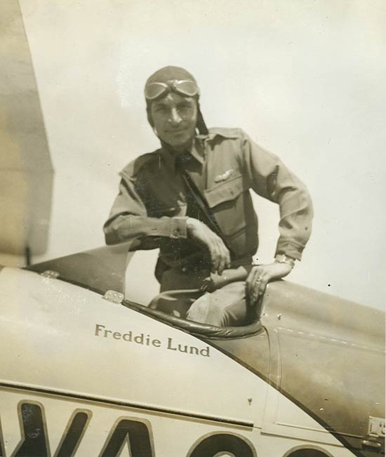 Lund in Cockpit of NC161Y(?), Date Unknown