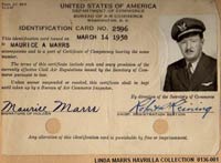 Maurice Marrs Identification Card, 1938 (Source: Havrilla)