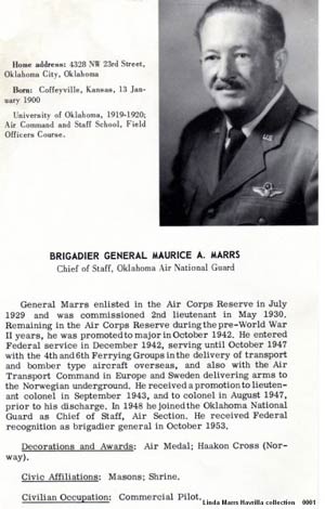 Maurice Marrs, Military Service Summary (Source: Havrilla)