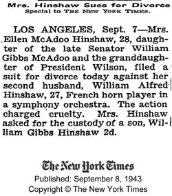 The New York Times, September 8, 1943 (Source: NYT, September 8, 1943 (Source: NYT)