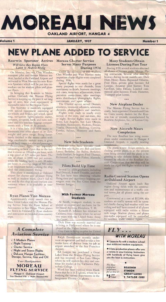 Moreau News, January, 1937 (Source: Moreau)