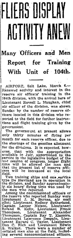 Salt Lake City Tribune, March 7, 1927 (Source: Web) 