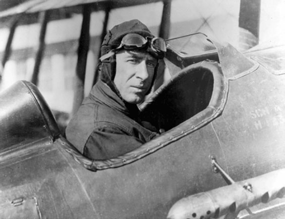 William Ocker in the Cockpit of His Airplane, Date & Location Unknown (Source: Gerow)