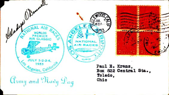 U.S. Postal Cachet, July, 1933, Pushed (Source: Kranz)
