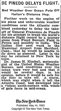 The New York Times, May 14,1933 (Source: NYT)