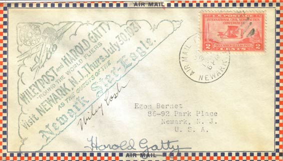 U.S. Postal Cachet, July 30, 1931 (Source: Staines)