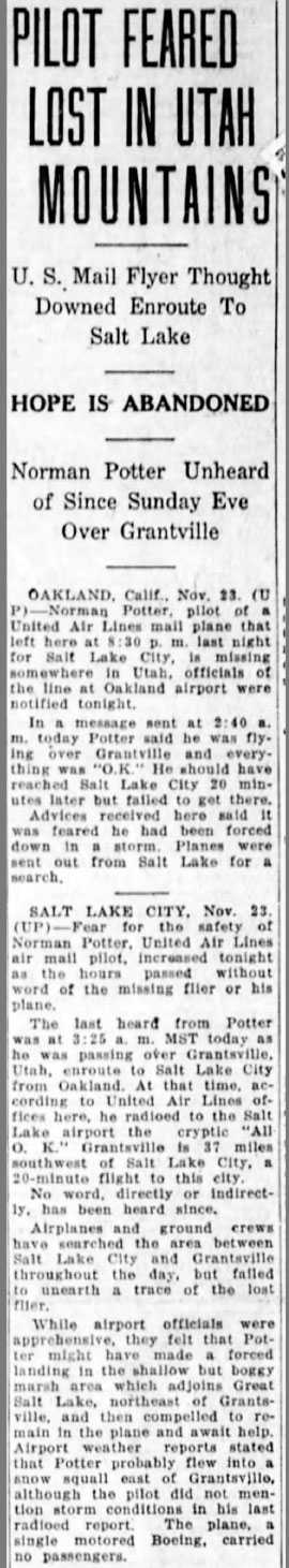The Klamath News (OR), November 24,1931 (Source: newspapers.com) 