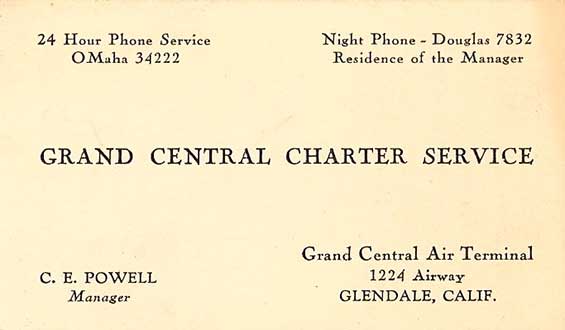 C.E. Powell Business Card, Ca. 1936 (Source: Powell Family) 