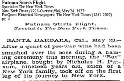 The New York Times, May 24, 1927 (Source: NYT)