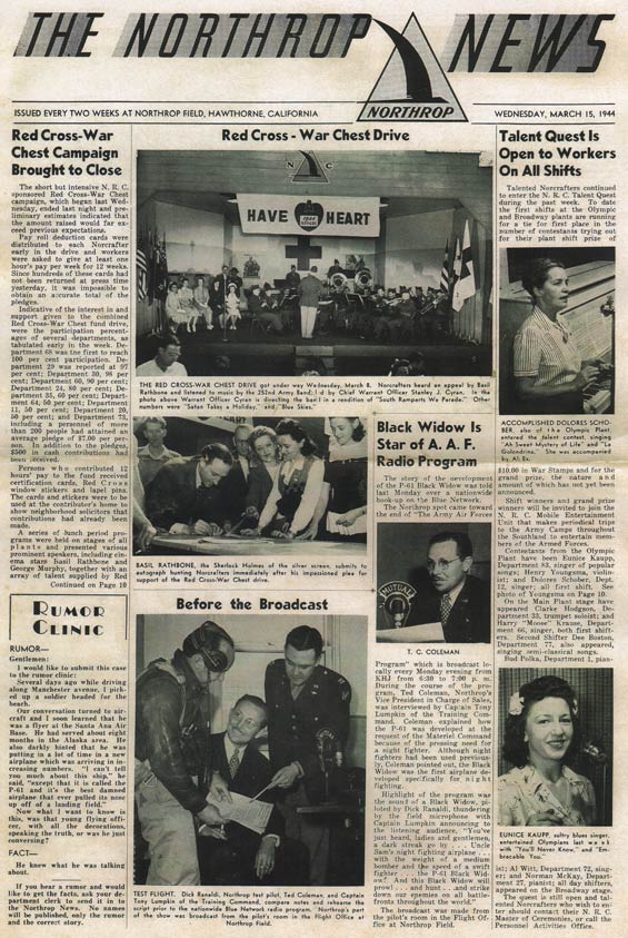 Northrop News, March 15, 1944 (Source: Ranaldi Family)