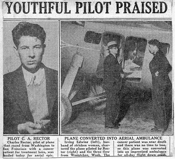 Mercy Flight, February, 1930 (Source: SDAM)