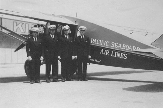 Pilots With Pacific Seaboard Air Lines Bellanca, Date Unknown (Source: Reinhart)