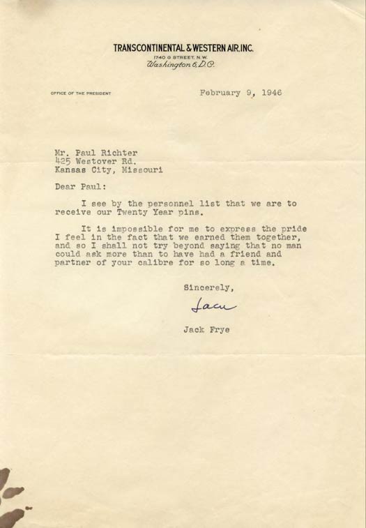 Frye Letter 1946