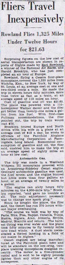 Newark Evening News, May 18, 1929 (Source: NASM)