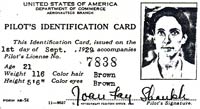 Joan's Newly Minted Pilot ID Card, September 1929