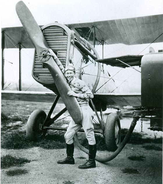 Boyd Monteith Shelton With DH-4B, NC299, Date & Location Unknown (Source: Underwood)