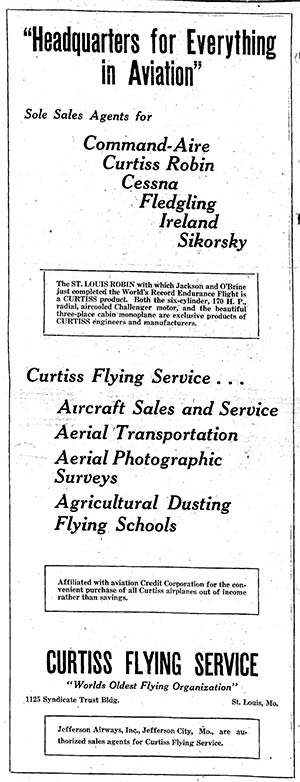Jefferson City Post-Tribune (MO), August 3, 1929 (Source: Woodling) 