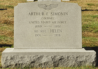 A.E. Simonin, Grave Stone, 1960 (Source: FindaGrave) 