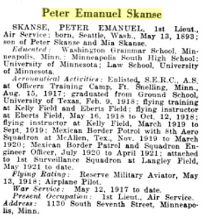 P.E. Skanse, Who’s Who in American Aeronautics, 1922 (Source: Woodling)