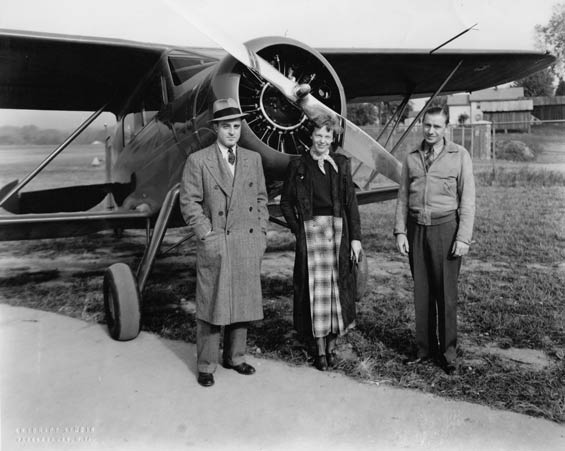 Wade Stewart, Amelia Earhart, Jay Sodowsky, March 19, 1937 (Source: Sodowsky)
