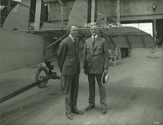Eric Springer (L) & J.T. Batts, Ca. 1918, Martin Factory (Source: Site Visitor)