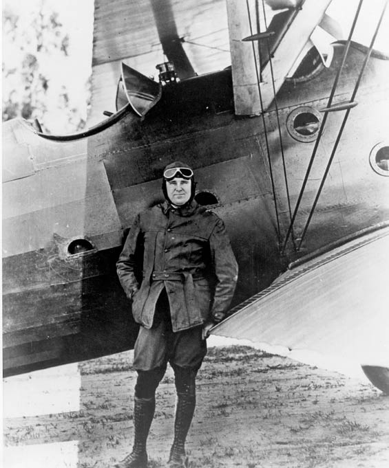 Eric Springer with the Douglas "Cloudster," Date Unknown (Ca. 1923?) (Source: SDAM)