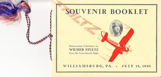 Wilmer Stultz, Commemorative Booklet Cover, July 18, 1928 (Source: Stultz Family)