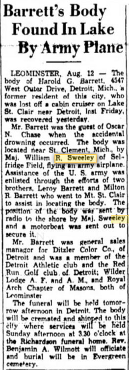 Fitchburg Centinnel (MA), August 12, 1938 (Source: newspapers.com)