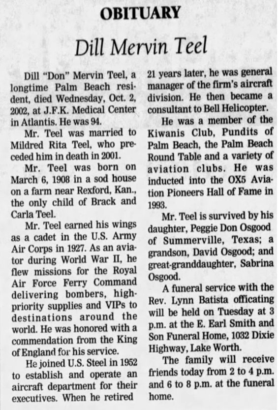 Palm Beach Daily News, October 7, 2002 (Source: newspapers.com) 